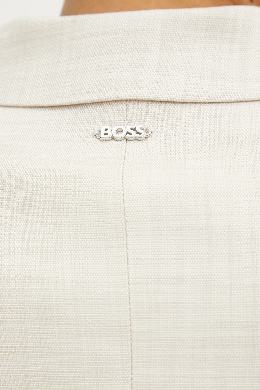 Піджак BOSS колір бежевий двобортний однотонний 50537449 