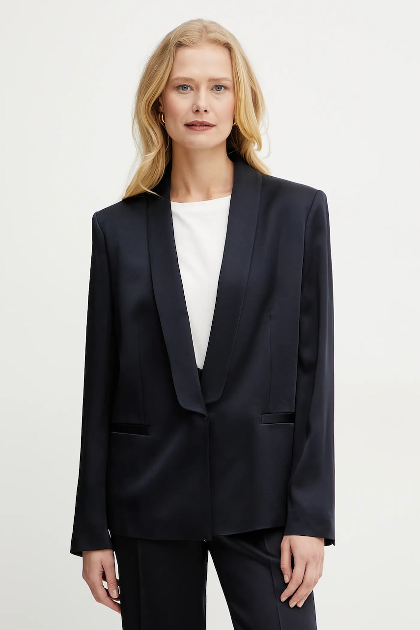 BOSS sacou culoarea albastru marin, un singur rand de nasturi, uni, 50537473 BOSS sacou culoarea albastru marin, un singur rand de nasturi, uni, 50537473