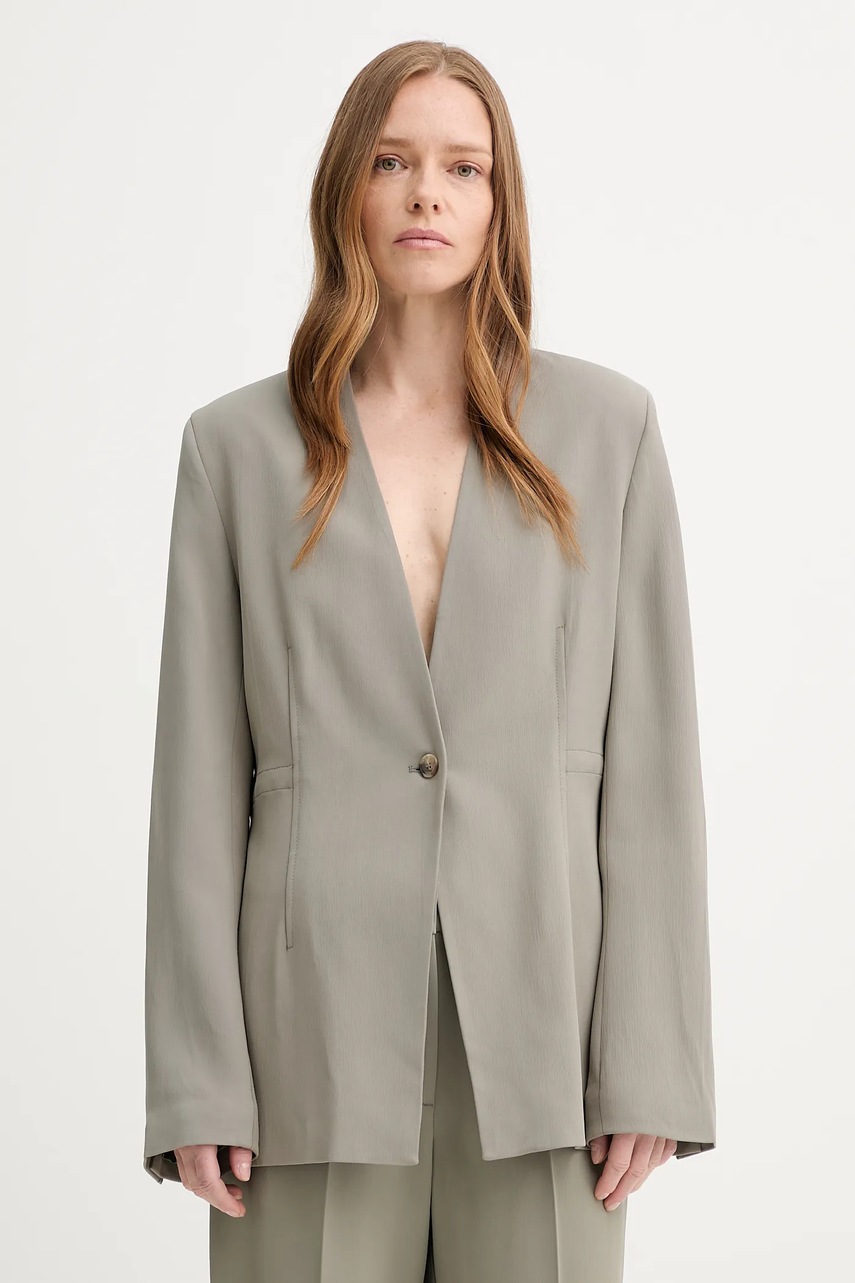 Σακάκι Samsoe Samsoe SAKITRA χρώμα: πράσινο, F25100050 φωτογραφία