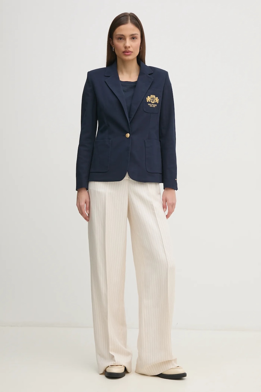 Пиджак Tommy Hilfiger цвет синий однобортный WW0WW44744 Пиджак Tommy Hilfiger цвет синий однобортный WW0WW44744