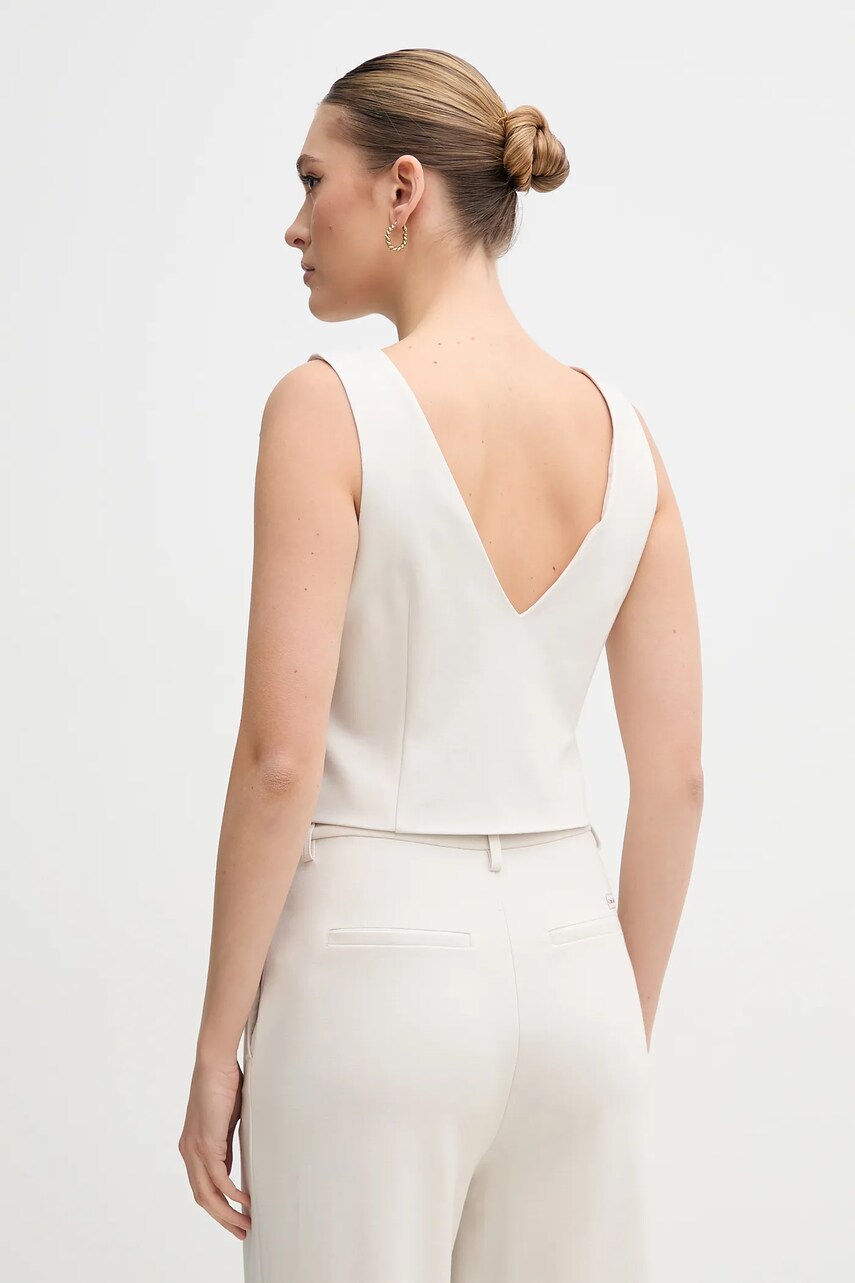 Calvin Klein Jeans mellény bézs, egysoros gombolású, J20J225321 termék 2. képe