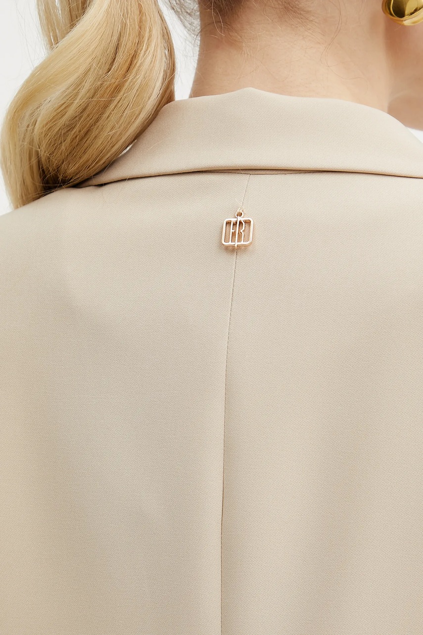 Σακάκι Fracomina χρώμα: μπεζ, FR25SJ3009W42901 φωτογραφία