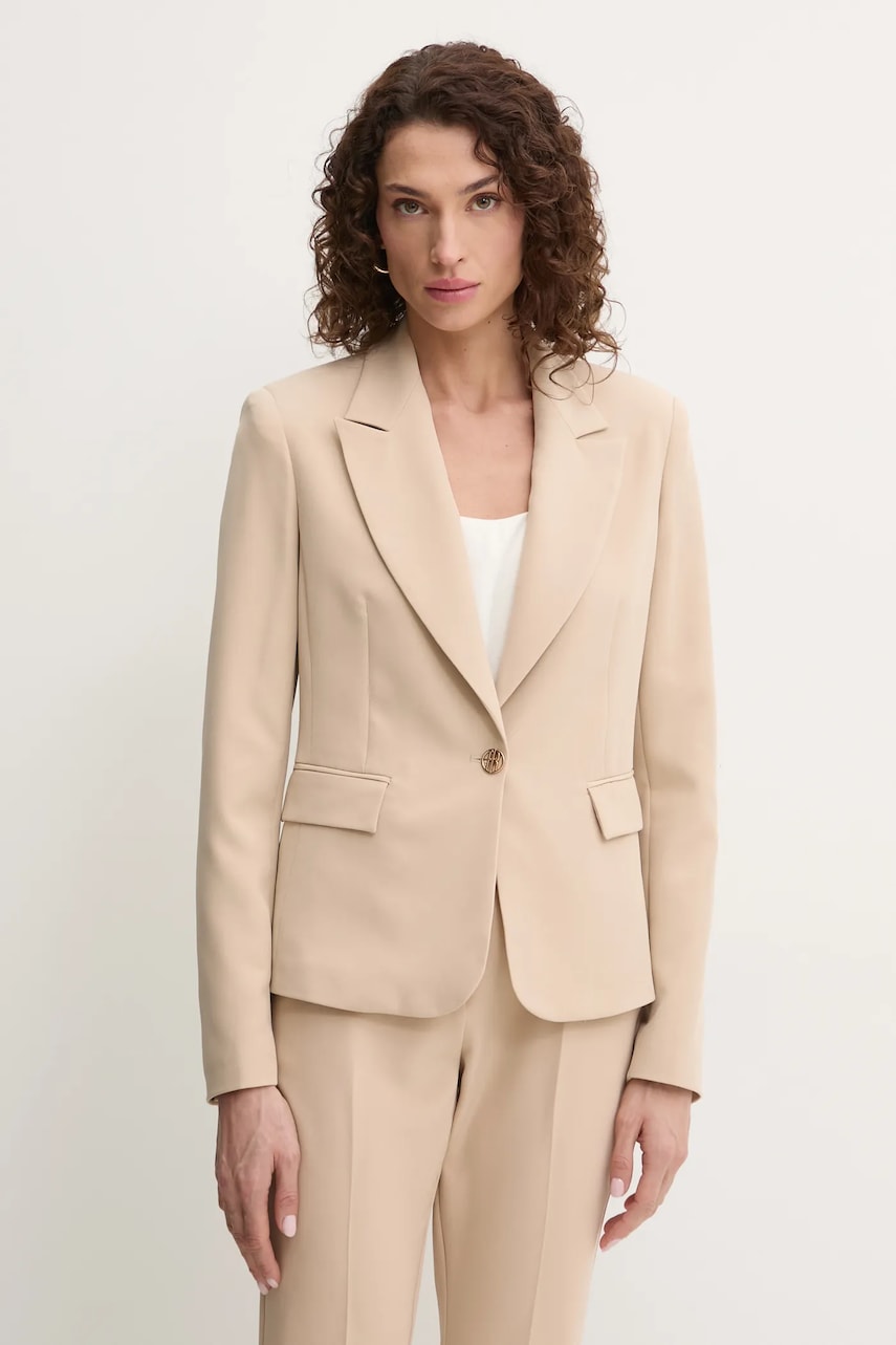 Fracomina sacou culoarea bej, un singur rand de nasturi, neted, FR25SJ1001W42901 Fracomina sacou culoarea bej, un singur rand de nasturi, neted, FR25SJ1001W42901
