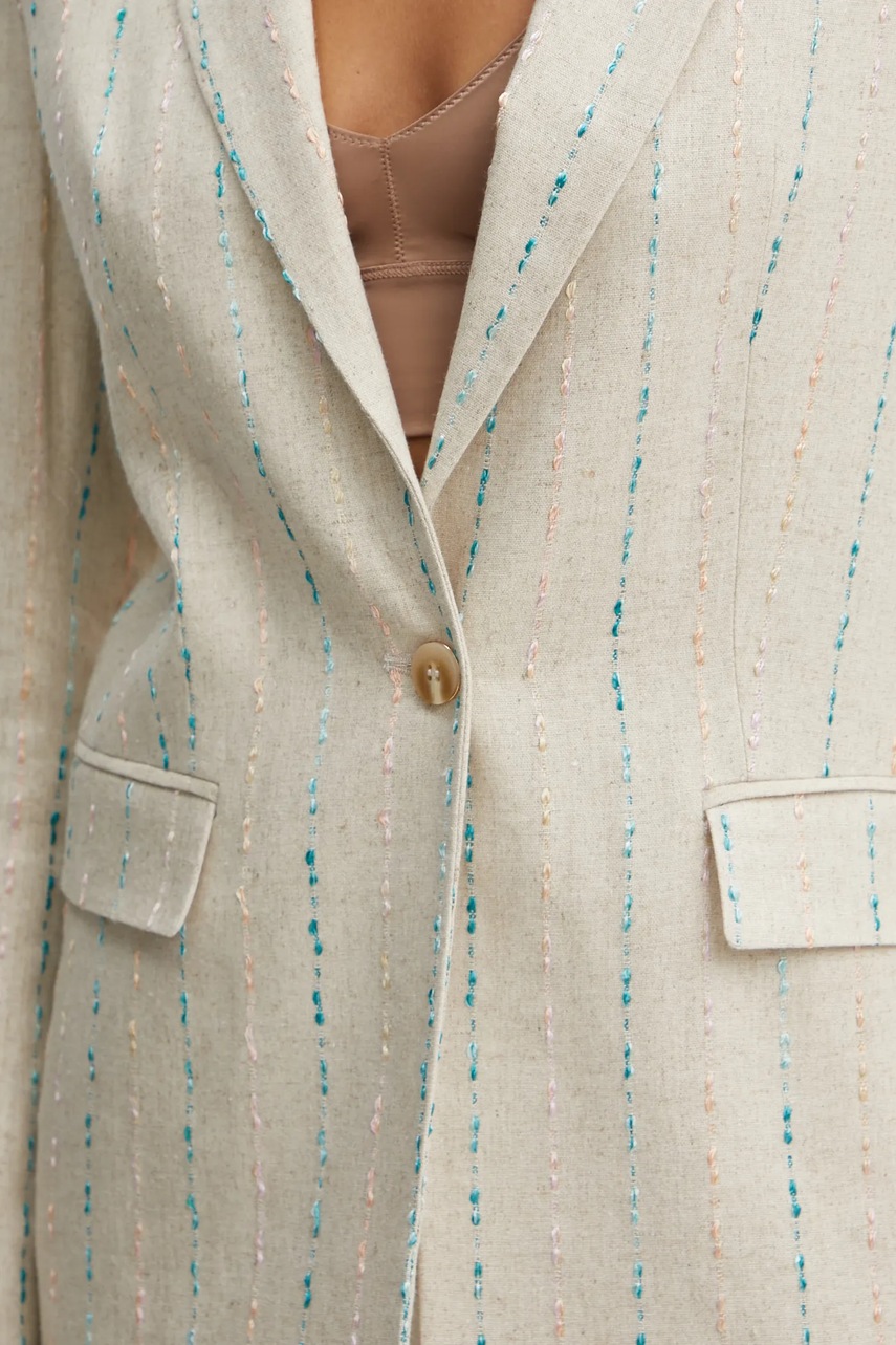 Σακάκι Fracomina χρώμα: μπεζ, FS25SJ3005W788N8 φωτογραφία