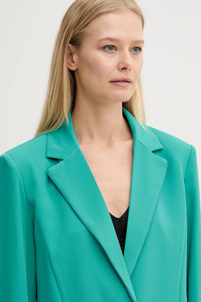 Σακάκι Fracomina χρώμα: τιρκουάζ, FS25SJ3008W47601 φωτογραφία