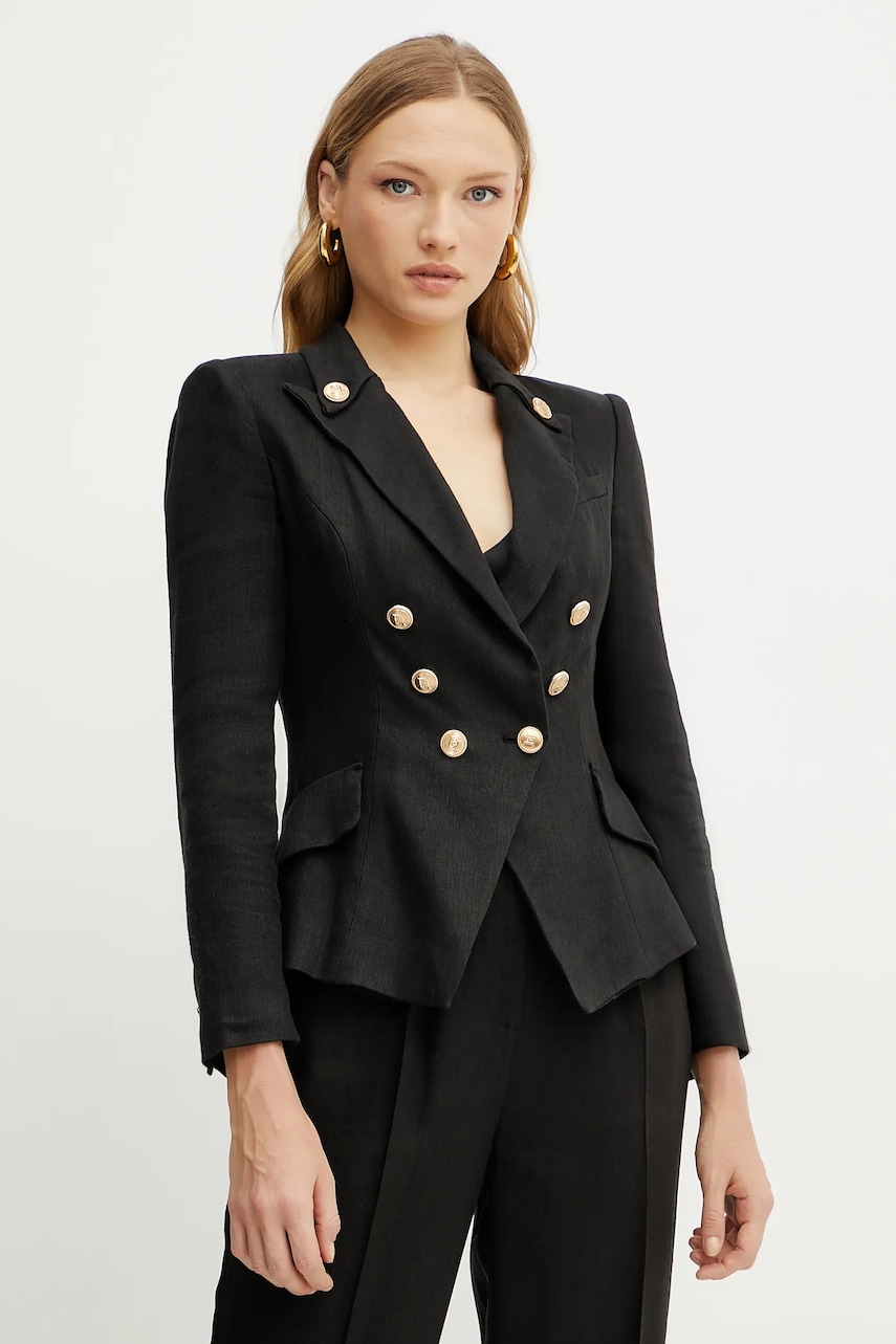 Elisabetta Franchi sacou de in culoarea negru, cu doua randuri de nasturi, uni, GI16252E2
