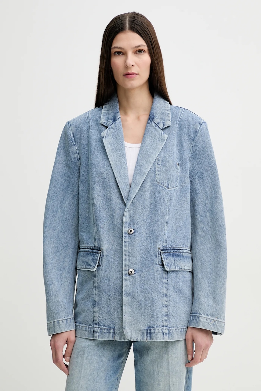 G-Star sacou denim un singur rand de nasturi, uni, D26218-D788