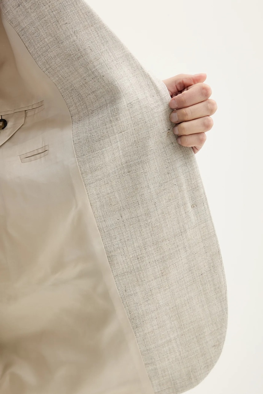 Blazer με μείγμα λινών Herskind Matteo χρώμα: μπεζ, 5543188 φωτογραφία