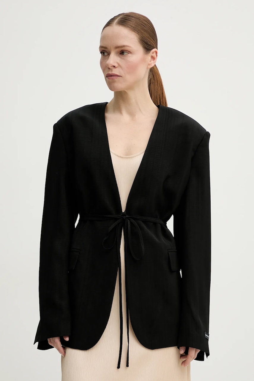 Herskind sacou Indiana culoarea negru, oversize, uni, 5554190 Herskind sacou Indiana culoarea negru, oversize, uni, 5554190