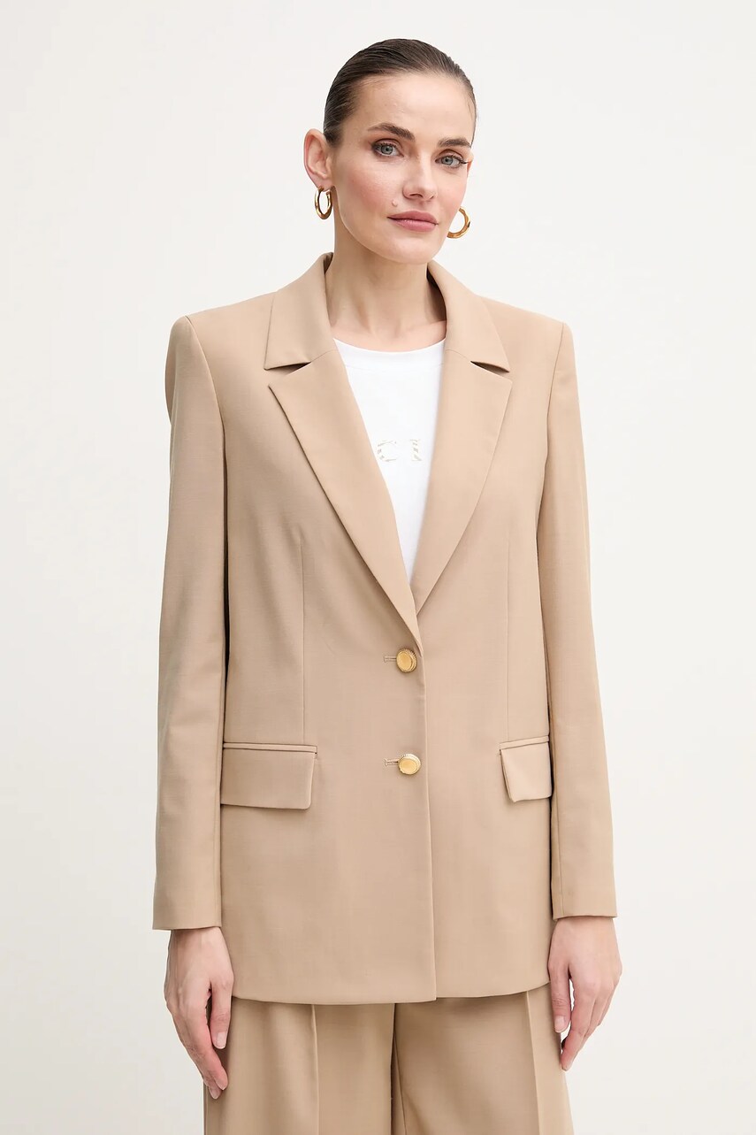 Levně Blazer s příměsí vlny Marciano Guess IRINA béžová barva, 5GGN04 7294A