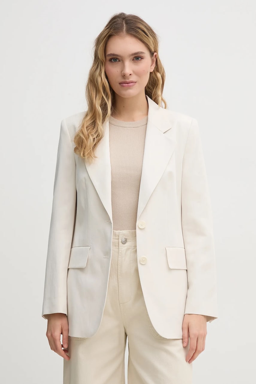Joop! blazer din amestec de in culoarea bej, un singur rand de nasturi, neted, 30046414 Joop! blazer din amestec de in culoarea bej, un singur rand de nasturi, neted, 30046414