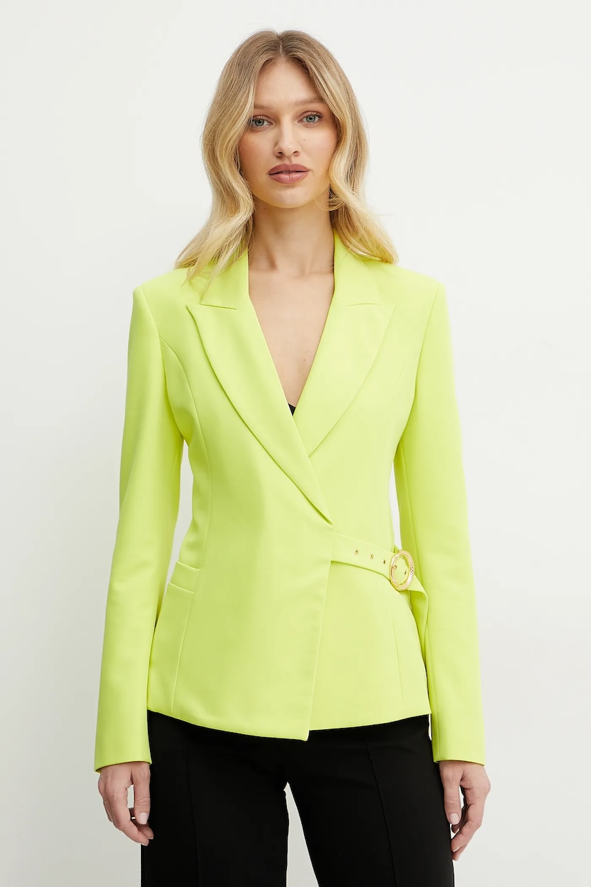 Just Cavalli sacou culoarea verde, un singur rand de nasturi, uni, 78PAQ705 N0450