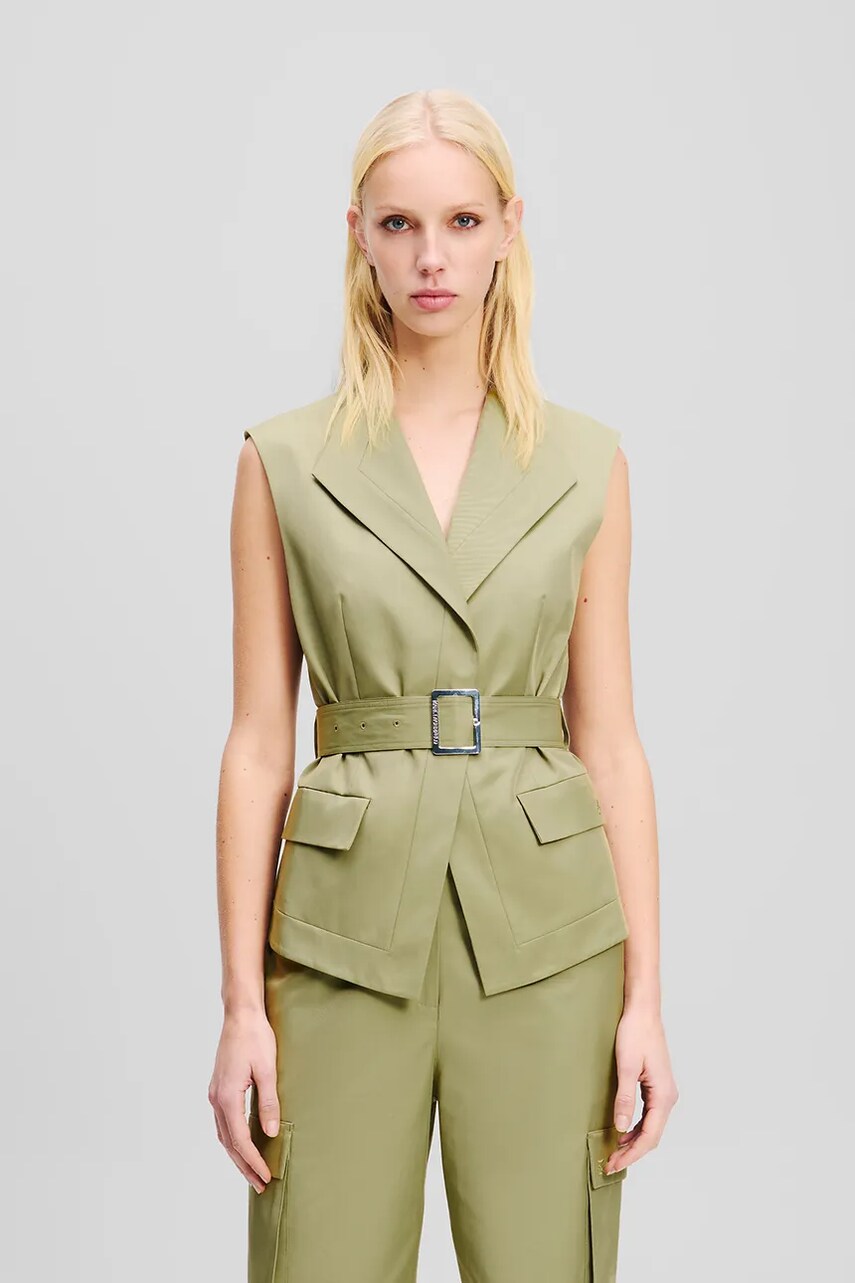 Karl Lagerfeld vestă culoarea verde, desfacut, A2W14010