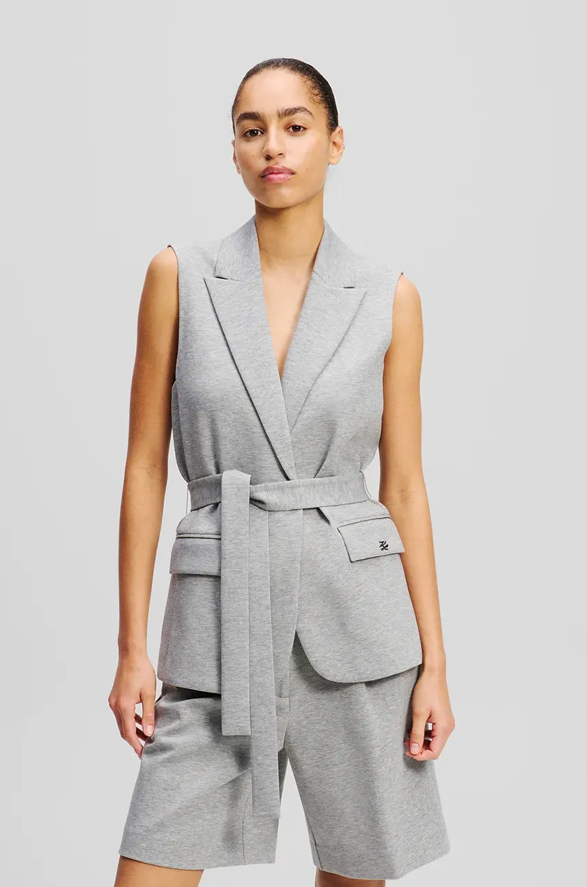 Karl Lagerfeld vestă culoarea gri, un singur rand de nasturi, A2W20064