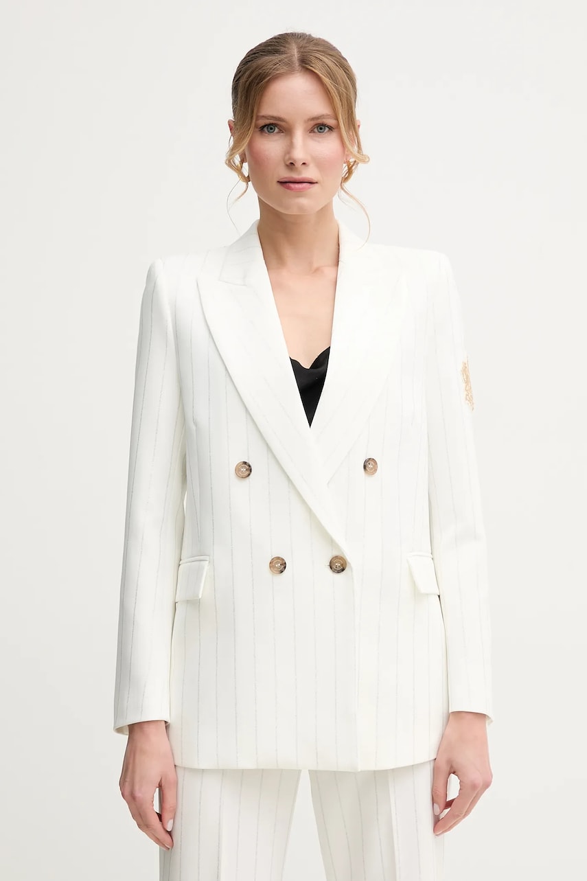 Ermanno Scervino sacou culoarea alb, cu doua randuri de nasturi, cu imprimeu, 56TI001EV7