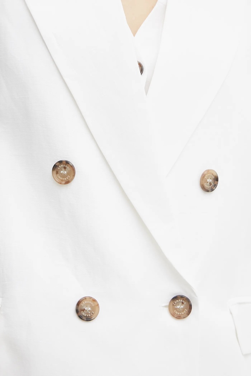 Blazer με μείγμα λινών Ermanno Firenze χρώμα: άσπρο, 56TI021ES1 φωτογραφία