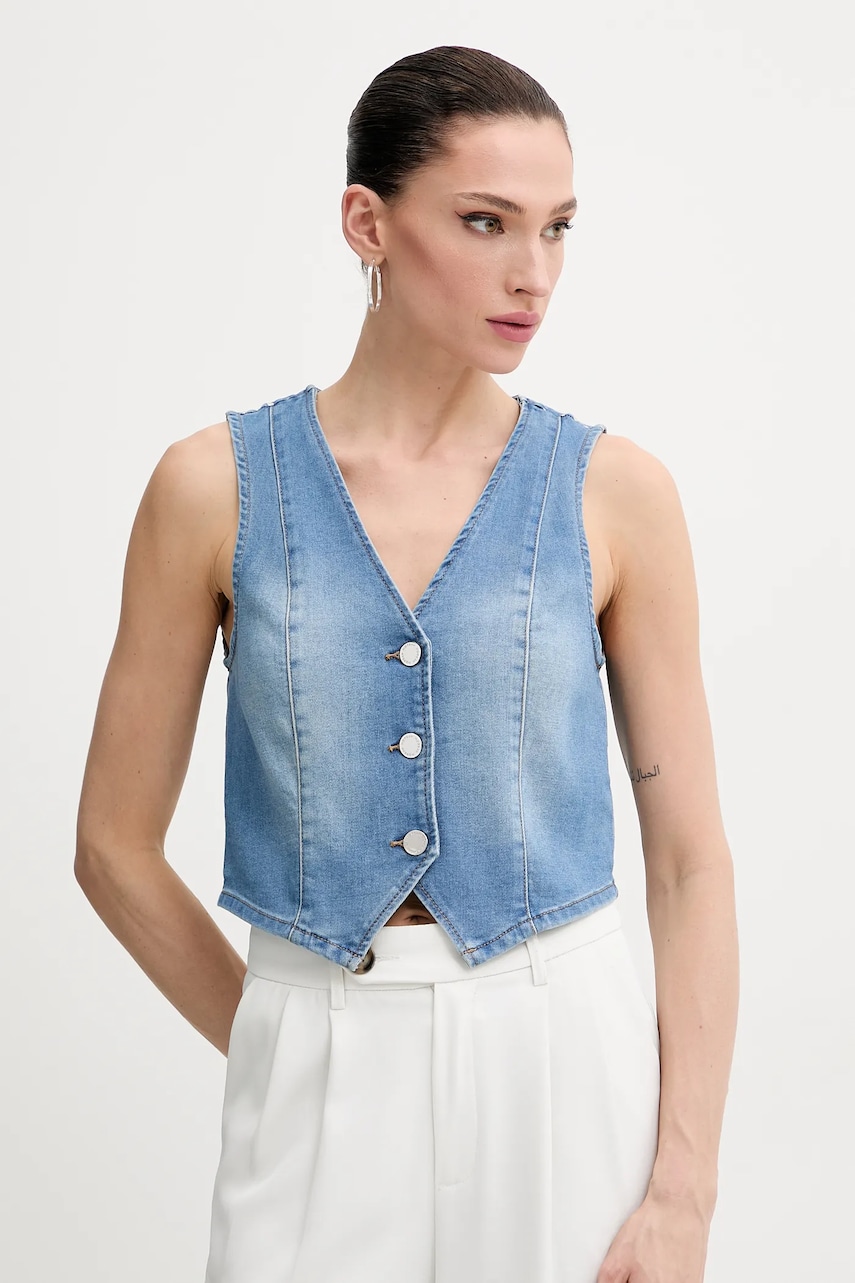 Morgan vesta jeans CFLA un singur rand de nasturi, CFLA