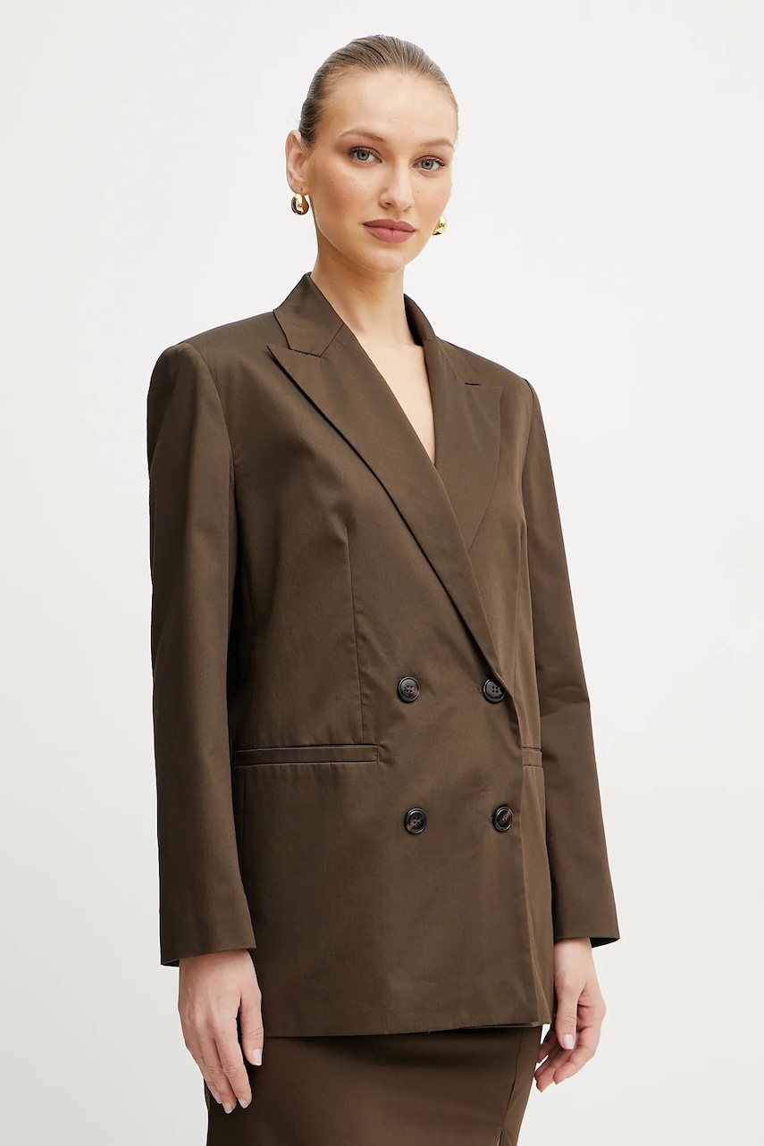 MAX&Co. sacou culoarea maro, cu doua randuri de nasturi, uni, 2516041084200 MAX&Co. sacou culoarea maro, cu doua randuri de nasturi, uni, 2516041084200