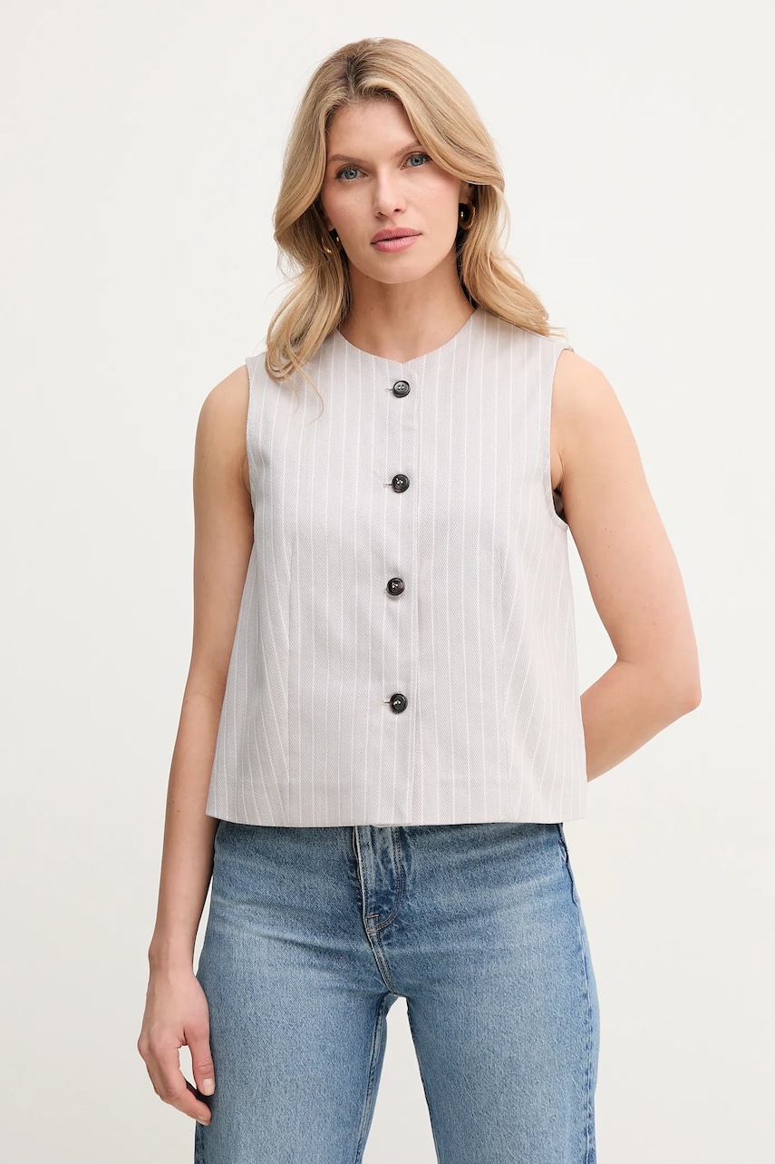 MAX&Co. Vestă culoarea gri, un singur rand de nasturi, 2516151024200
