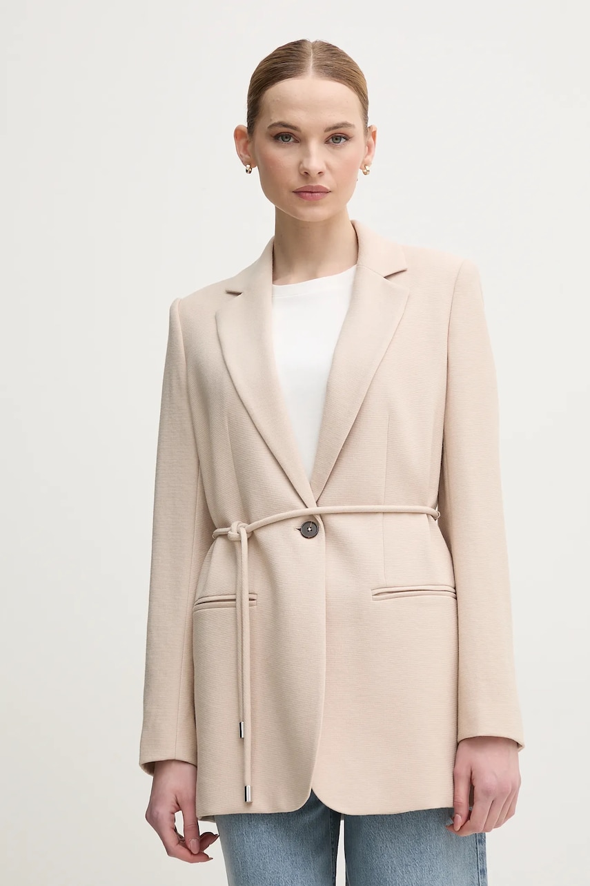 Marc Aurel sacou culoarea bej, un singur rand de nasturi, neted, 3921-2020-93404