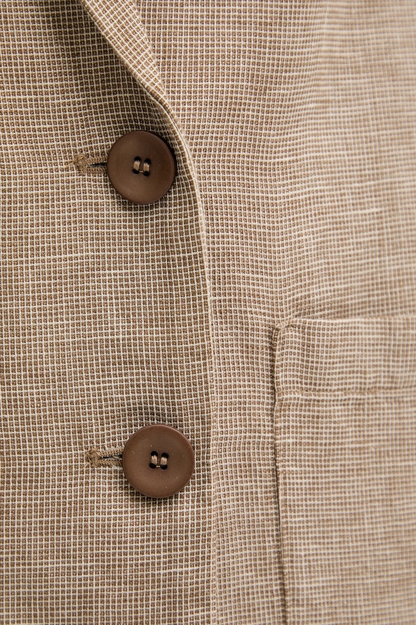 Λινό πανωφόρι United Colors of Benetton χρώμα: μπεζ, 265XDW035 φωτογραφία