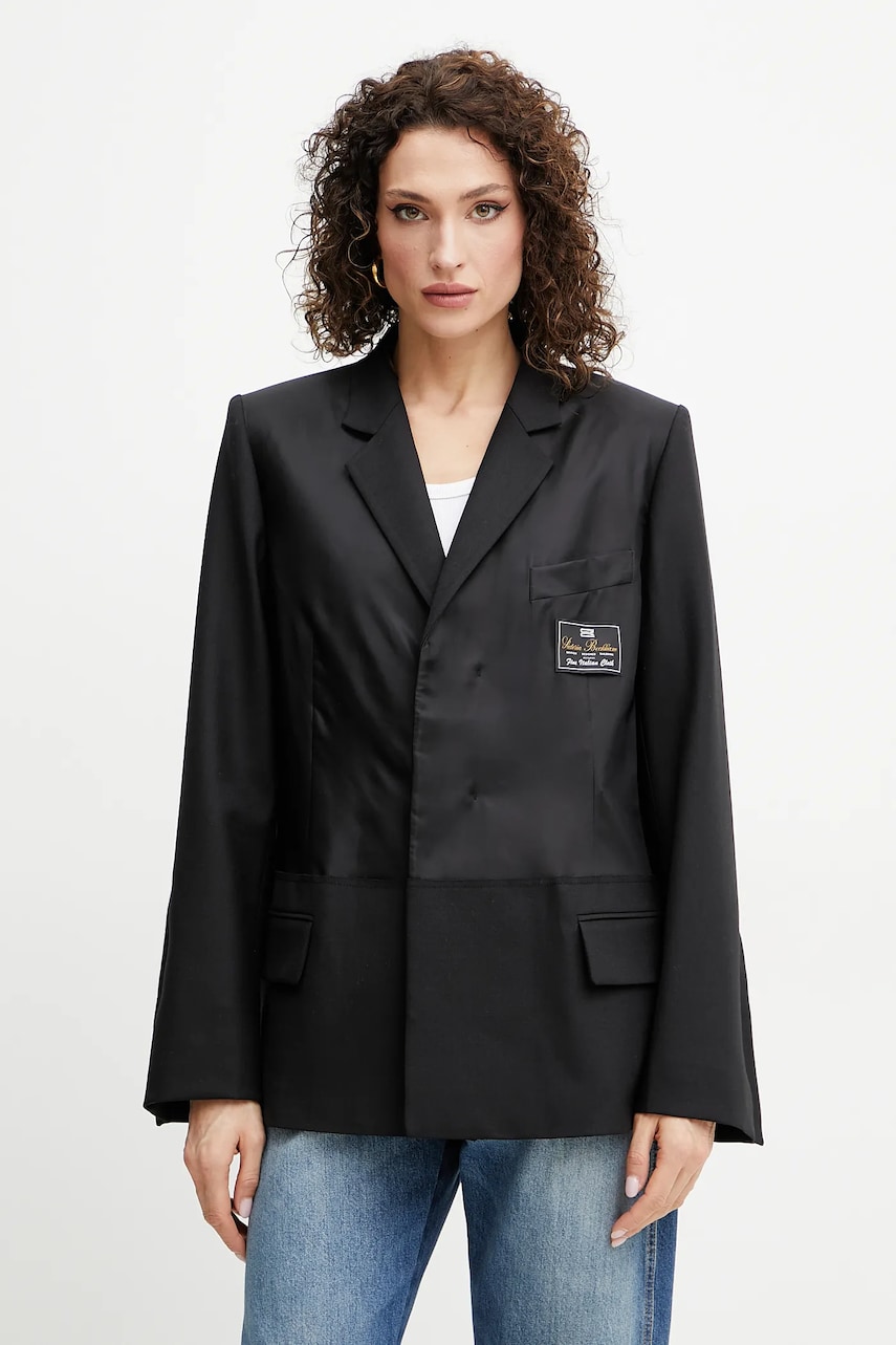 Victoria Beckham sacou din lână culoarea negru, un singur rand de nasturi, uni, 1225WJK006168B