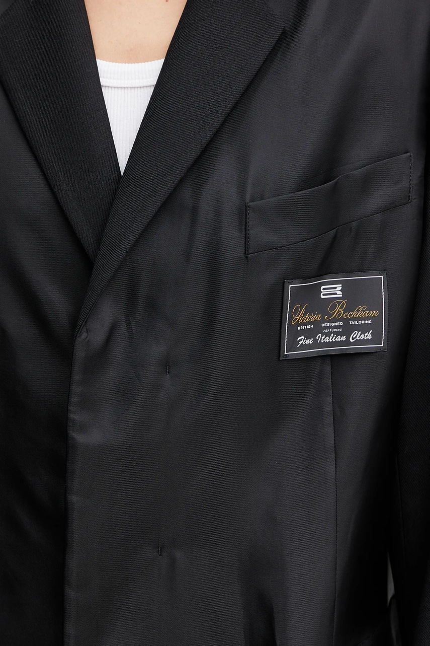Μπλέιζερ με μίγμα μαλλιού Victoria Beckham χρώμα: μαύρο, 1225WJK006168B φωτογραφία