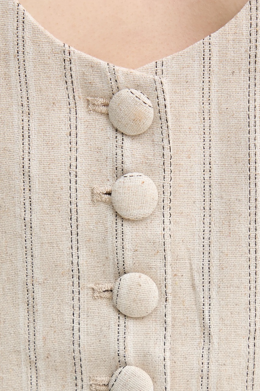 Γιλέκο με λινό μείγμα Hoss Intropia χρώμα: μπεζ, 5479196 φωτογραφία