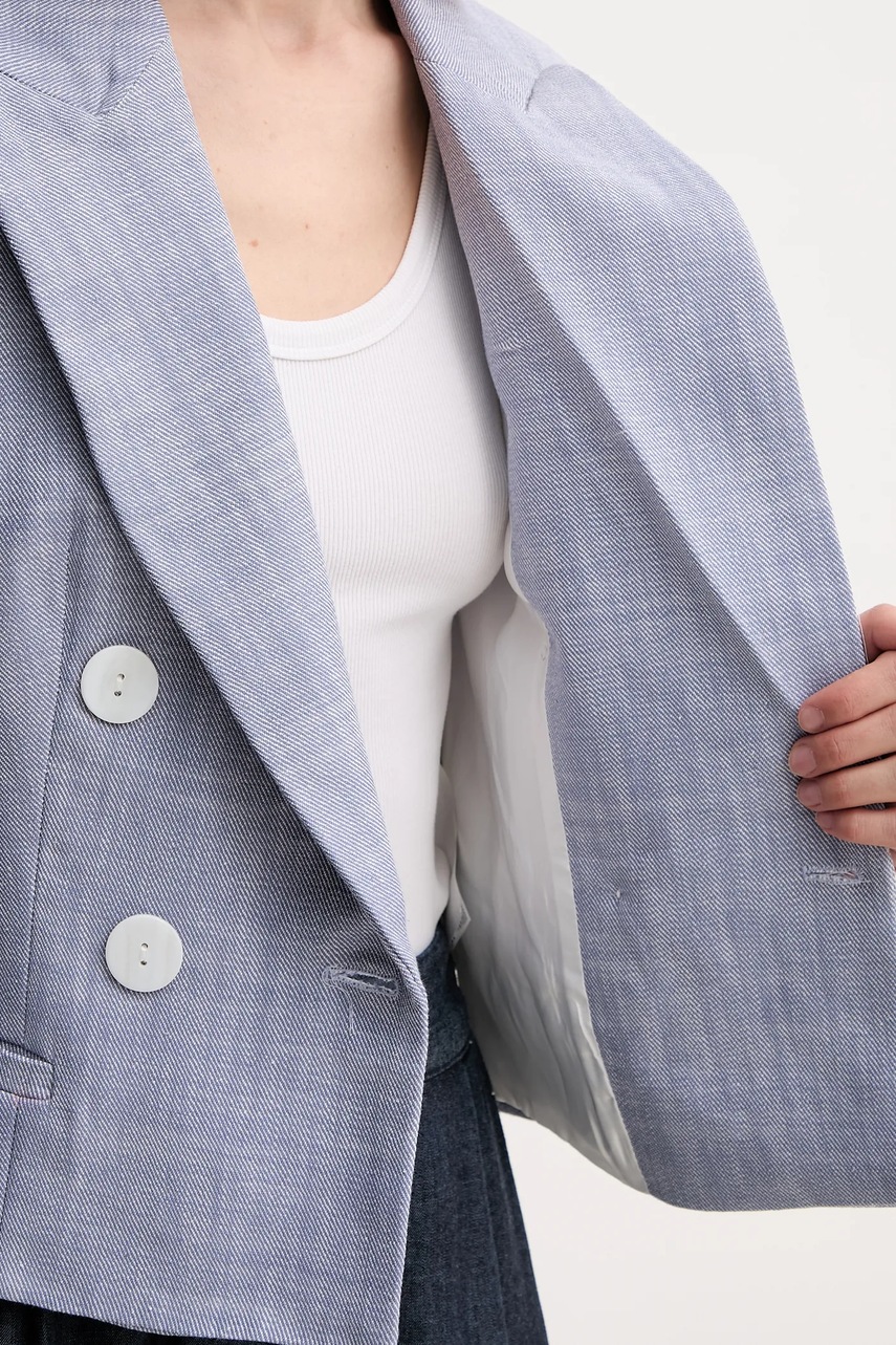 Βαμβακερό blazer Pedro del Hierro χρώμα: μπλε, 6759162 φωτογραφία