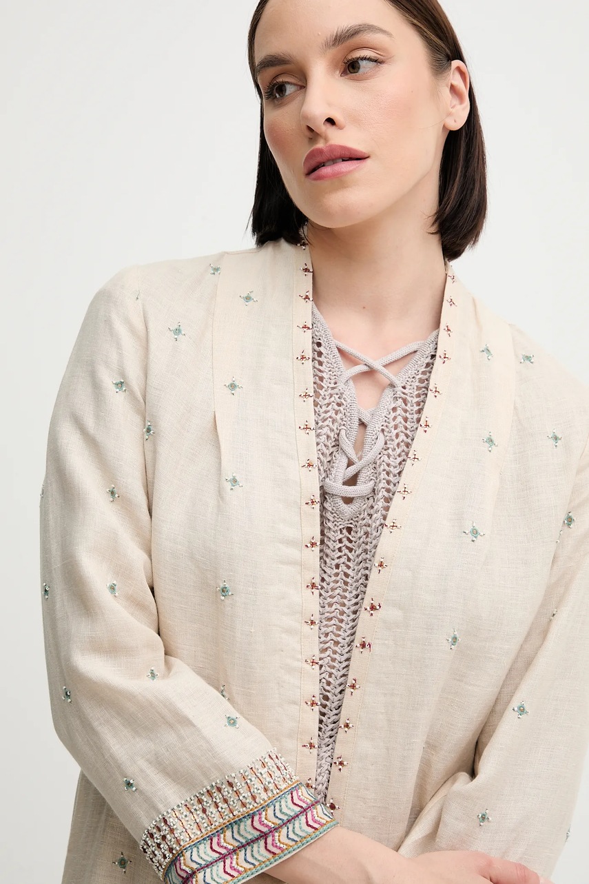 Λινό κάλυμμα κρεβατιού Hoss Intropia χρώμα: μπεζ, 5479199 φωτογραφία