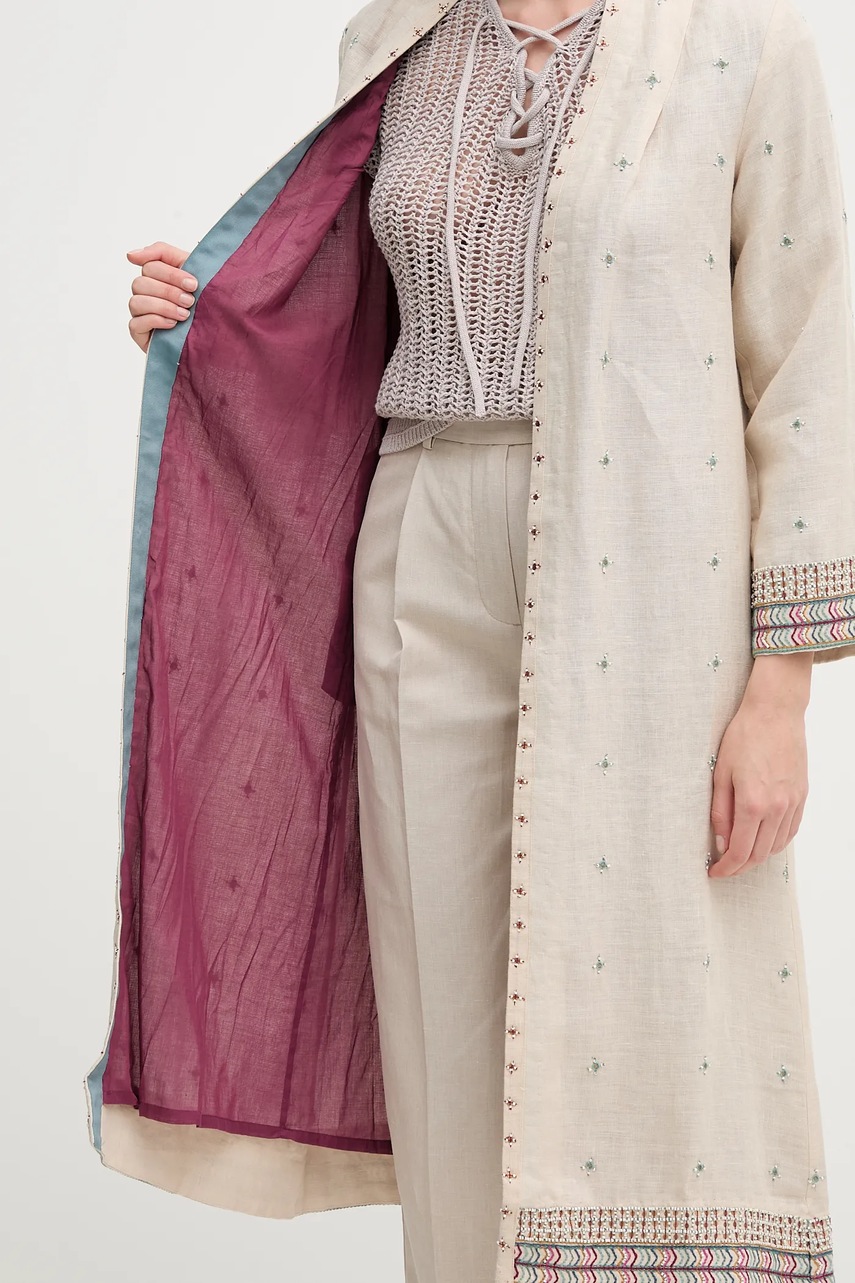 Λινό κάλυμμα κρεβατιού Hoss Intropia χρώμα: μπεζ, 5479199 φωτογραφία