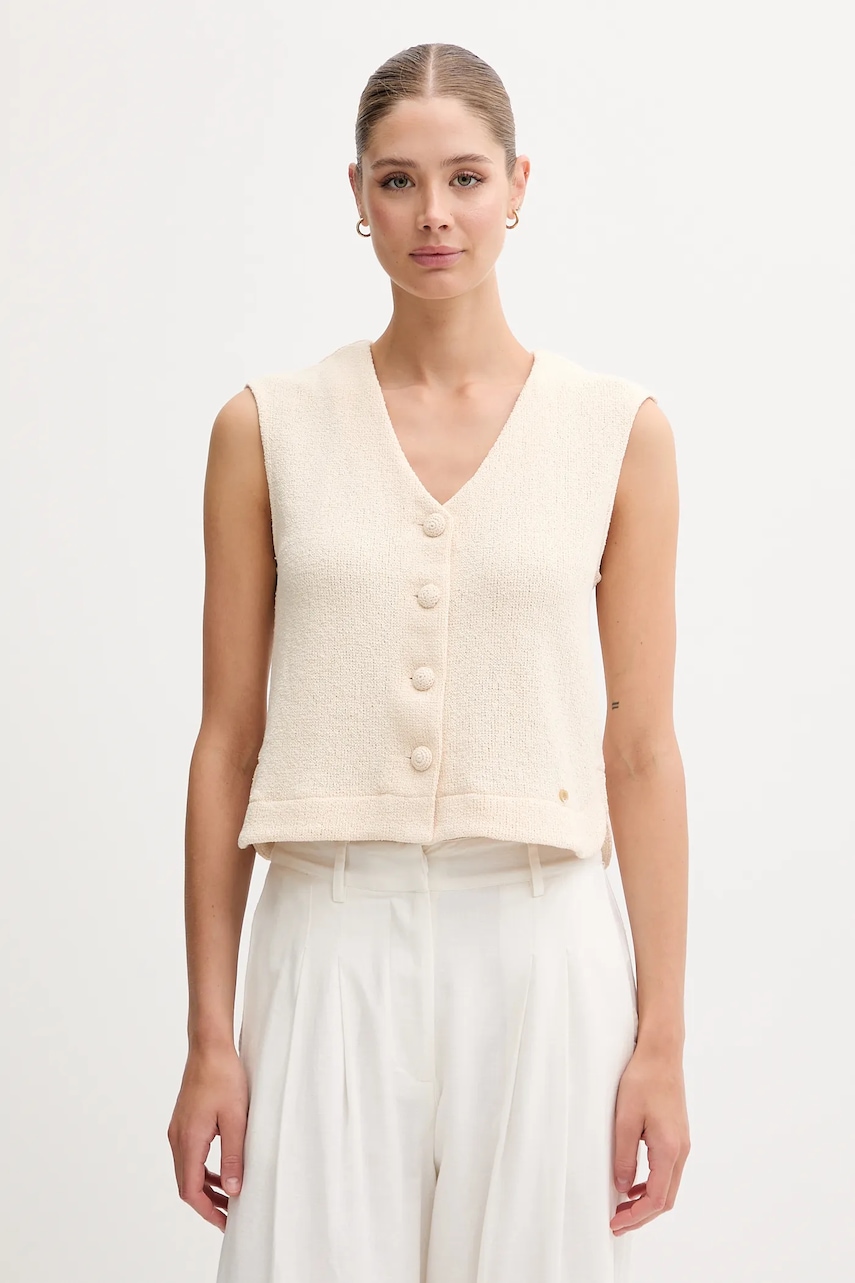 Pedro del Hierro vestă culoarea bej, un singur rând de nasturi, 4539645