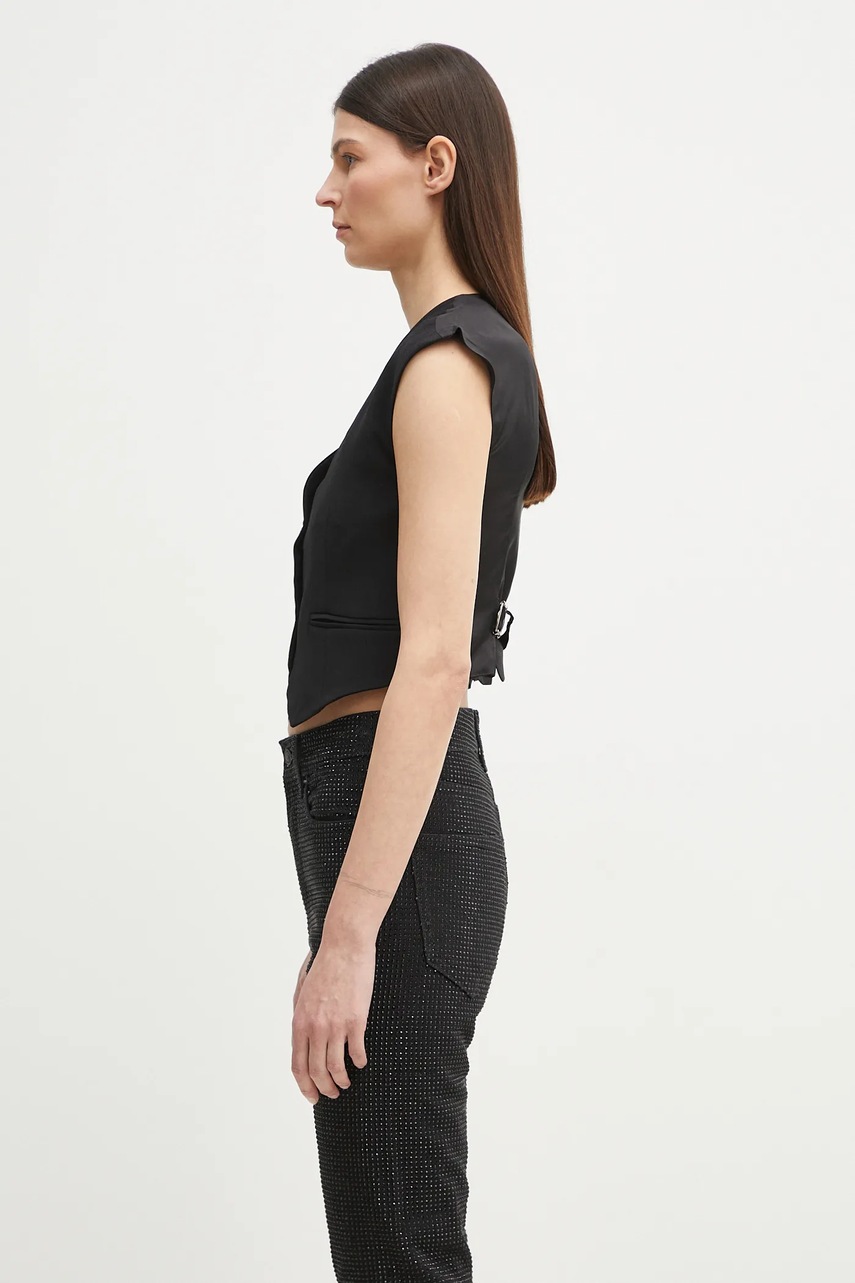 Безрукавка Fiorucci Embroidered цвет чёрный однобортная W02SPTSL289PL02BK01