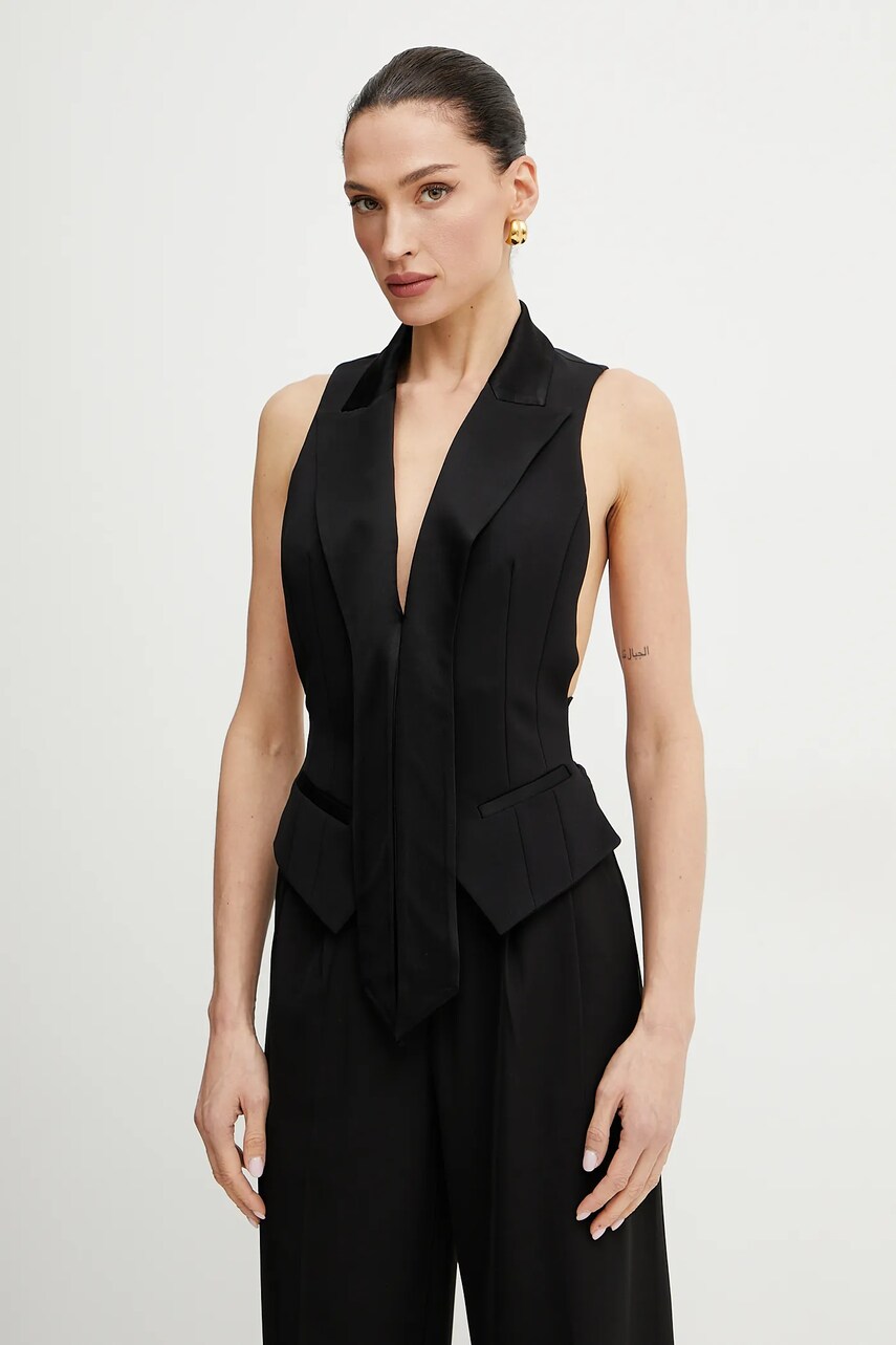 Elisabetta Franchi vesta culoarea negru, un singur rand de nasturi, GL00251E3