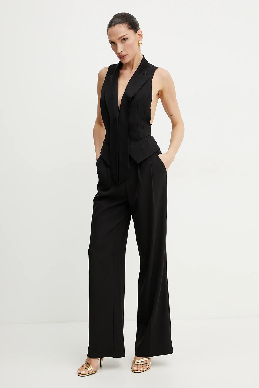 Безрукавка Elisabetta Franchi цвет чёрный однобортная GL00251E3 Безрукавка Elisabetta Franchi цвет чёрный однобортная GL00251E3