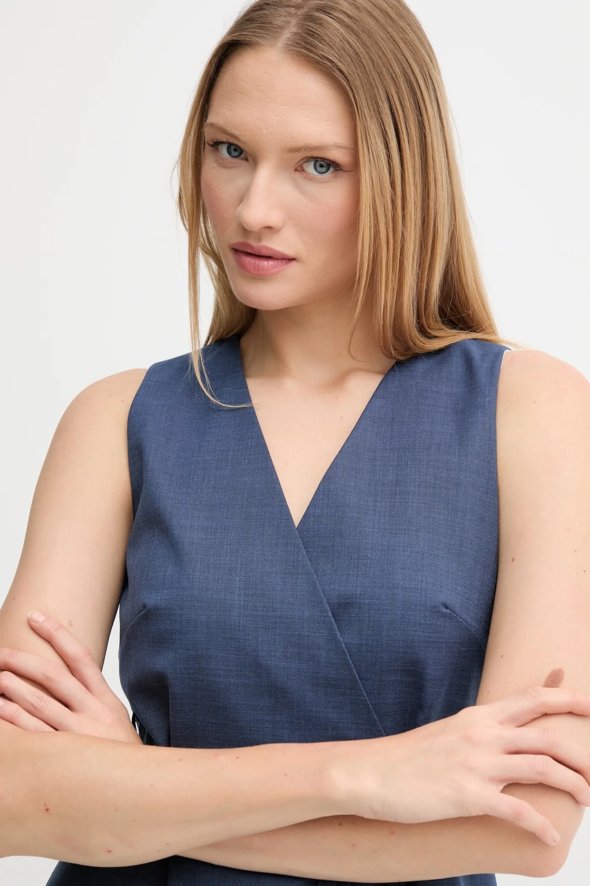 Γιλέκο Sandro Ferrone χρώμα: ναυτικό μπλε, S23XBEBAFATA φωτογραφία