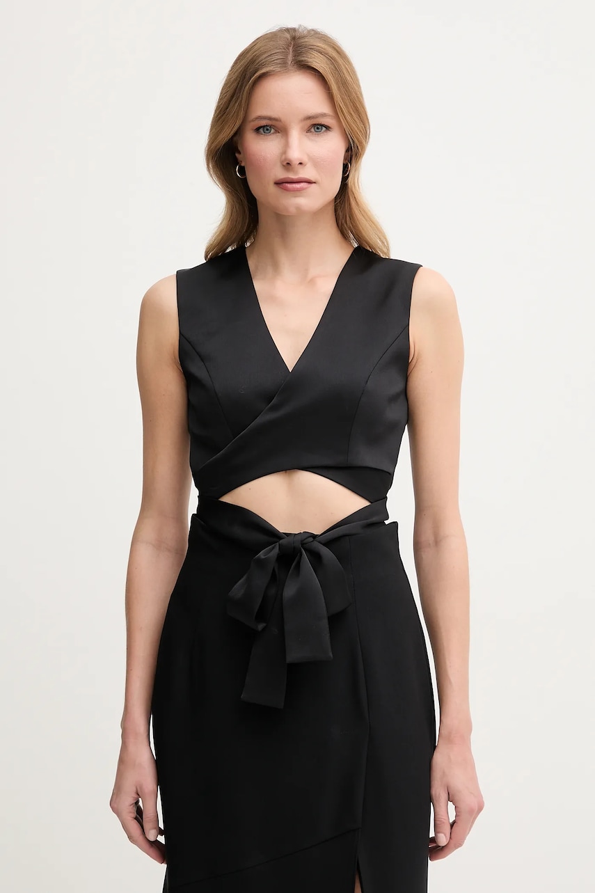 Sandro Ferrone vestă culoarea negru, desfacut, S23XBEBARMAN Sandro Ferrone vestă culoarea negru, desfacut, S23XBEBARMAN