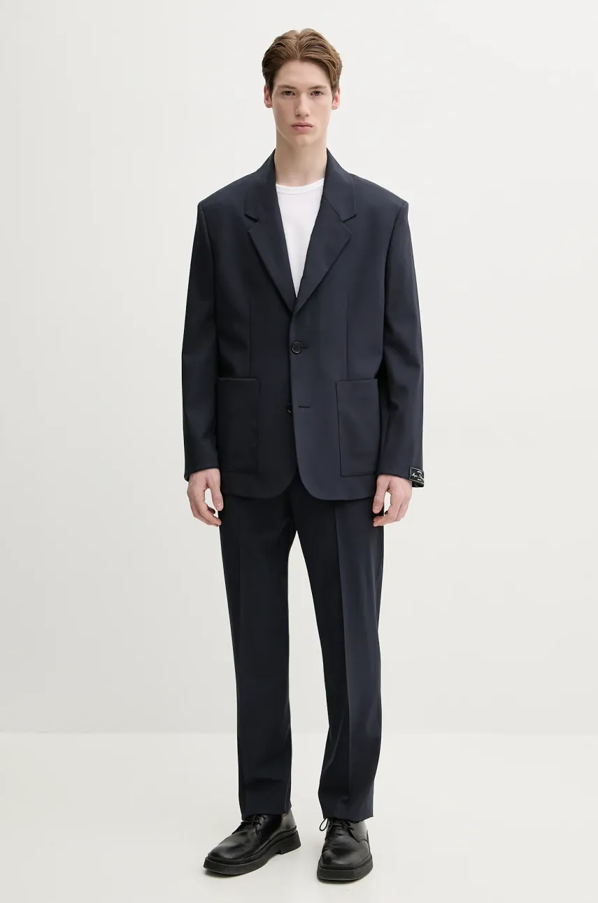 Шерстяной пиджак MSGM мужской цвет синий 3840MG03.257127 Шерстяной пиджак MSGM мужской цвет синий 3840MG03.257127