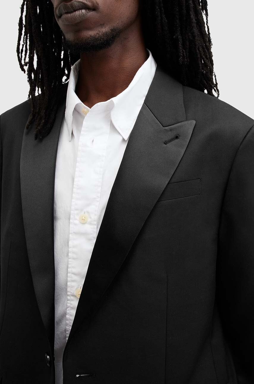 Μπλέιζερ με μίγμα μαλλιού AllSaints TISBURY χρώμα: μαύρο, M029QB φωτογραφία