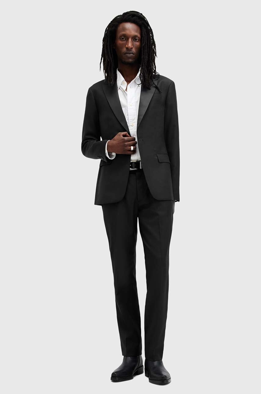 Μπλέιζερ με μίγμα μαλλιού AllSaints TISBURY χρώμα: μαύρο, M029QB φωτογραφία