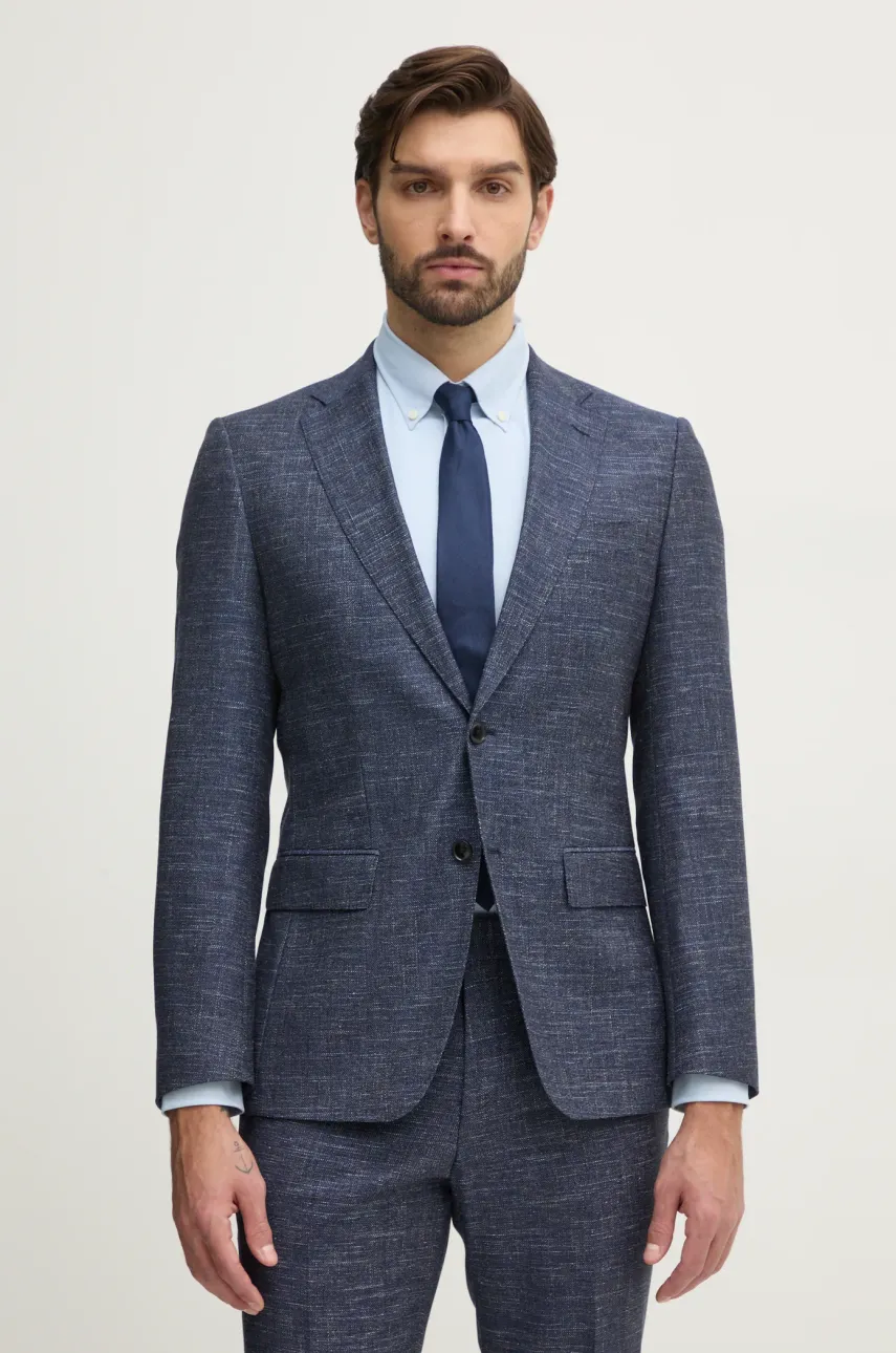 BOSS geacă de lână culoarea bleumarin, 50539804