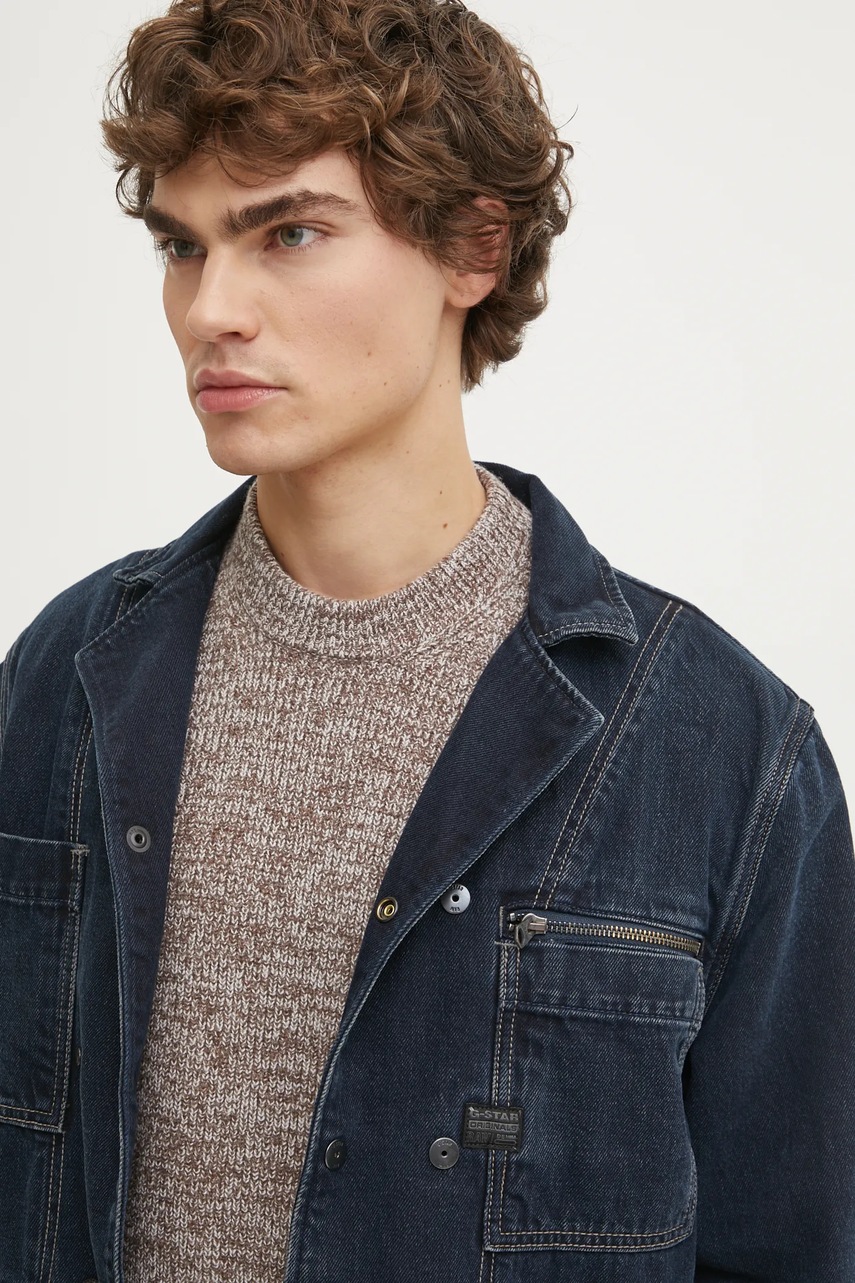 Джинсова куртка G-Star Raw чоловіча колір синій перехідна D25263-D489 
