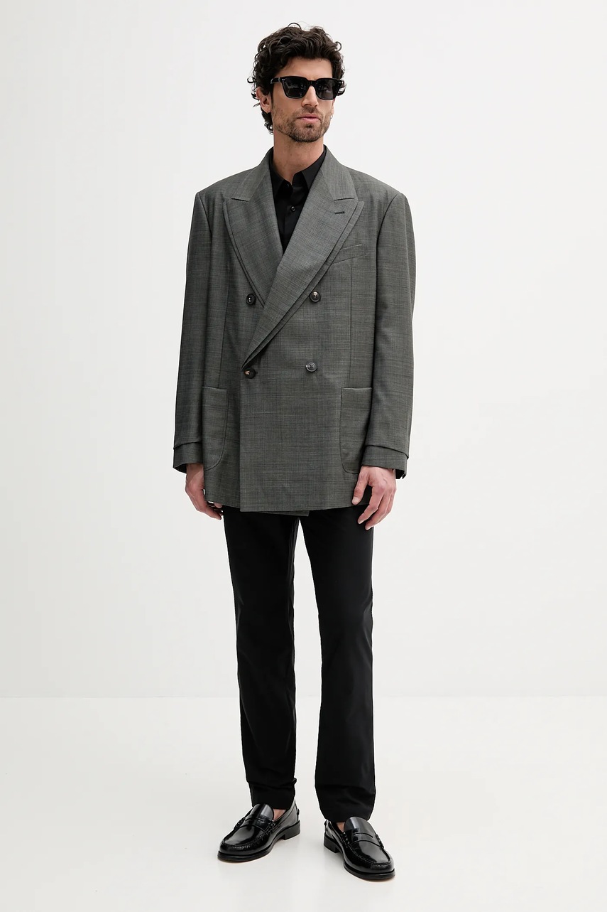 Шерстяной пиджак Emporio Armani цвет серый EM002349 TE10180