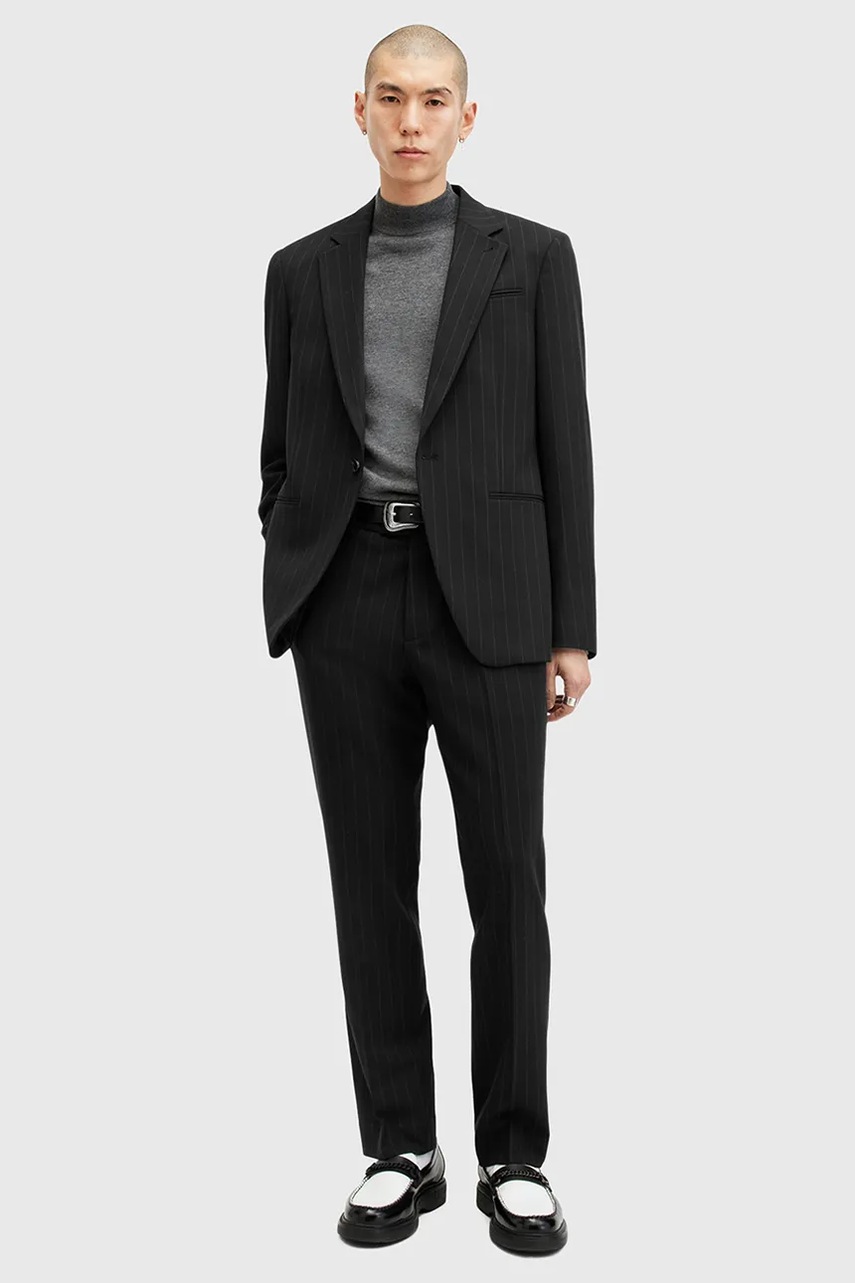 Σακάκι AllSaints HEDDON χρώμα: μαύρο, M041QB φωτογραφία