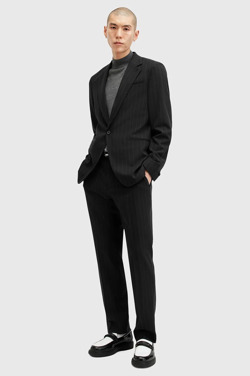 Σακάκι AllSaints HEDDON χρώμα: μαύρο, M041QB φωτογραφία