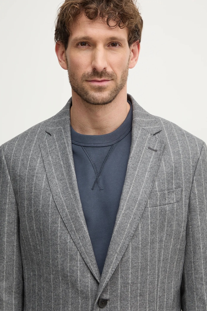 Σακάκι Hackett London χρώμα: γκρι, HM470563R φωτογραφία