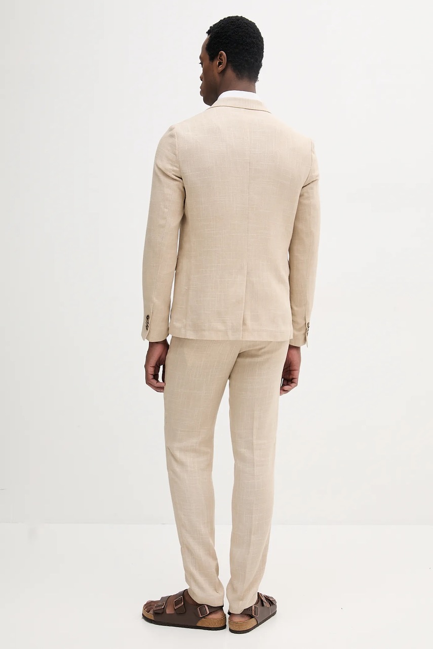 Λινό κοστούμι Lindbergh χρώμα: μπεζ, 30-606060 φωτογραφία