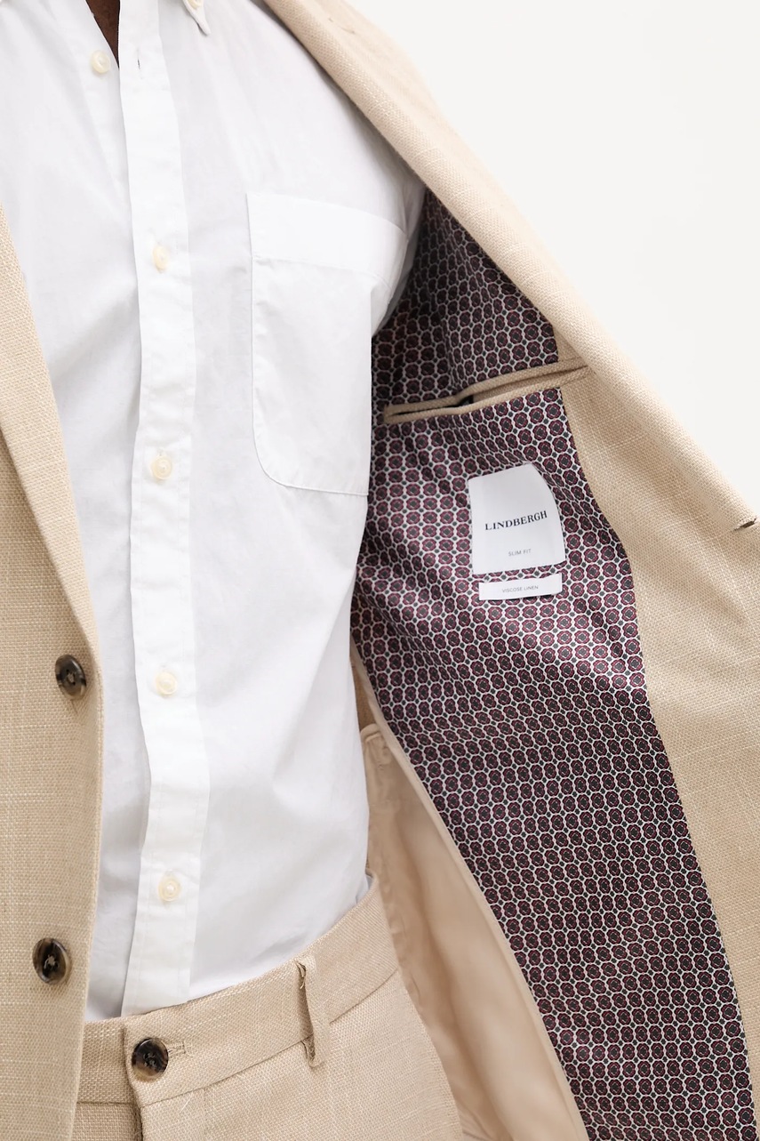 Λινό κοστούμι Lindbergh χρώμα: μπεζ, 30-606060 φωτογραφία