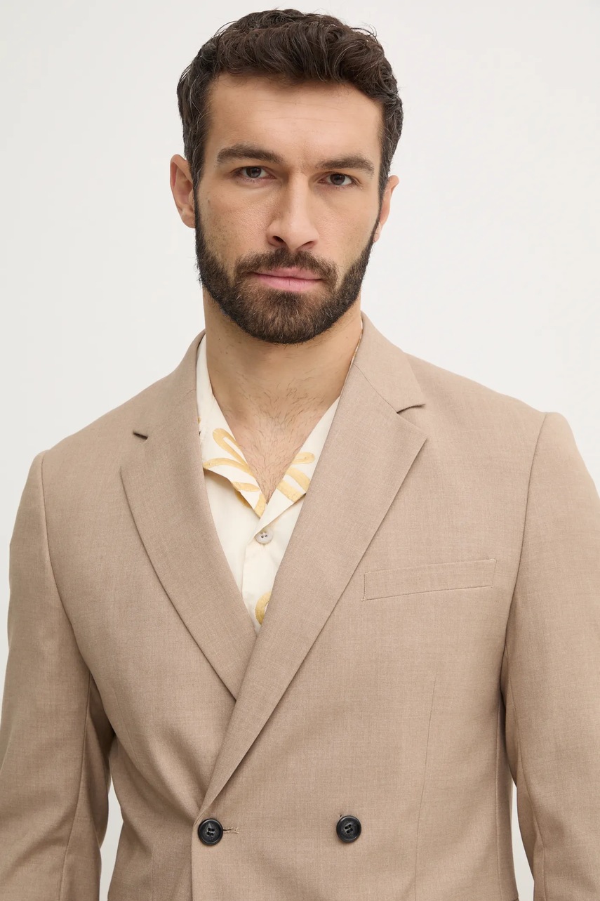 Κοστούμι Lindbergh χρώμα: μπεζ, 30-61040DB φωτογραφία