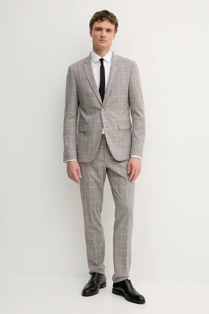 Lindbergh costum culoarea gri, cu imprimeu, 30-606066